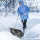 Rolling Snow Pusher Shovel with Adjustable Handle