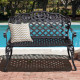 42.5" Outdoor Furniture Cast Aluminum Antique Garden Bench