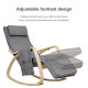 Relax Adjustable Lounge Rocking Chair with Pillow and Pocket