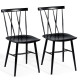 Set of 2 Armless Cross Back Kitchen Dining Side Chairs