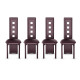 Set of 4 Steel Frame High Back Armless Dining Chairs