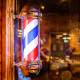 30 Inch Barber Shop Pole Red White Blue Rotating Light