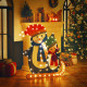 Lighted Standing Penguins Christmas Decoration