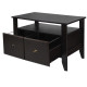 Multi-function Retro Coffee Cabinet Table with 2 Drawers