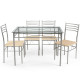 5 pcs Dining Set Glass Table and 4 Chairs