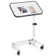 Adjustable Overbed Bedside Table with Universal Wheels