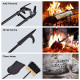 5 Pieces Stylish Gold Iron Fireplace Tools Set