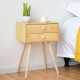 Mid Century Modern 2 Drawers Nightstand in Natural