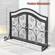 Fireplace Screen with Hinged Magnetic Two-doors Flat Guard