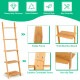 5-Tier Ladder Shelf Modern Bamboo Leaning Bookshelf Ladder Bookcase
