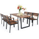 7 Pieces Outdoor Patio Dining Table Set with Hole