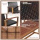 4-Piece PE Rattan Patio Furniture Set with Solid Acacia Wood