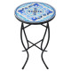 Mosaic Side Round Balcony Bistro End Table with Ceramic Tile Top