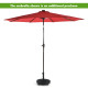 50 LBS Patio Wicker Style Resin Umbrella Base Stand Heavy Duty with Wheels