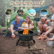 32-Inch Outdoor Wood Burning Fire Pit with 360°Swivel BBQ Grate