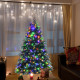 Pre-Lit Snowy Christmas Hinged Tree with Flash Modes and Multi-Color Lights