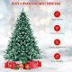 Snowy Hinged Artificial Christmas Tree with Realistic Tips and Metal Stand