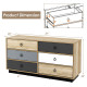 6 Drawer Double Dresser Accent Storage Tower for Bedroom Hallway Entryway