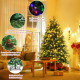 Pre-Lit Snowy Christmas Hinged Tree with Flash Modes and Multi-Color Lights