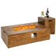 2 Piece Outdoor Propane Fire Pit Table Set