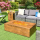 2 Piece Outdoor Propane Fire Pit Table Set