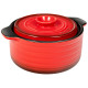2 Pieces Ceramic Cookware Set with Lid and Insulated Handle