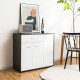 Modern Buffet Sideboard Table with Non-Toppling Device and Adjustable Shelf