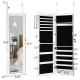 Wall Mounted Lockable Mirror Jewelry Cabinet with LED Light