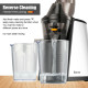 Slow Stainless Steel Wide Chute Masticating Juicer Cold Press Extractor