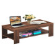 47 Inch 2-Tier Rectangular Coffee Table with Storage Shelf