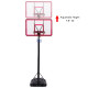 10 Feet Height Adjustable Hoop Stand Basketball Backboard with Wheels