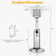 11,000BTU Portable Tabletop Patio Stainless Steel Standing Propane Heater