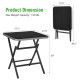 Patio Folding Square Dining Table with Aluminum Frame and Tempered Glass top