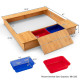 Kids Wooden Sandbox with Bench Seats and Storage Boxes