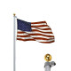 20 ft Aluminum Sectional Flagpole Kit with Halyard Pole and American Flag