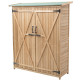 64 Inch Wooden Storage Shed Outdoor Fir Wood Cabinet