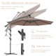 10 Inch Patio Hanging Solar LED Umbrella Sun Shade with Cross Base