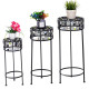 3 Pieces Round Display Ceramic Beads Metal Plant Stand