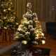 24 Inch Pre-Lit Snow Flocked Tabletop Battery Operated Christmas Tree