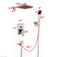 8" LED Rainfall Shower head Arm Control Valve Handspray Shower Faucet Set
