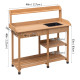 Outdoor Lawn Patio Potting Bench Storage Table Shelf