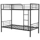 Metal Twin Kids Bunk Bed with Ladder Safety Guard Rails