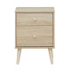 2-Drawer Nightstand Beside End Side Table with Rubber Legs