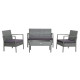 4 Pieces Outdoor Rattan Conversation Set with Comfortable Cushion