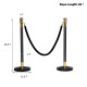 6 Pieces Round Top Polished Stainless Stanchions Posts Queue Pole with 5 Feet BlackVelvet Rope
