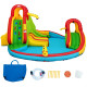 Kids Inflatable Water Slide Bounce House with Climbing Wall and Pool Without Blower