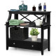 3-Tier Storage Rack End table Side Table with Slide Drawer 