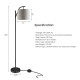 Standing Arc Modern Floor Lamp with Fabric Hanging Lamp