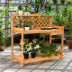Garden Wood Work Potting Bench Station with Hook