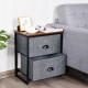 Metal Frame Nightstand Side Table Storage with 2 Drawers